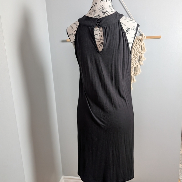 Black Halter Mini Dress Bamboo Soft Small/Medium Classic Cute - Picture 3 of 5